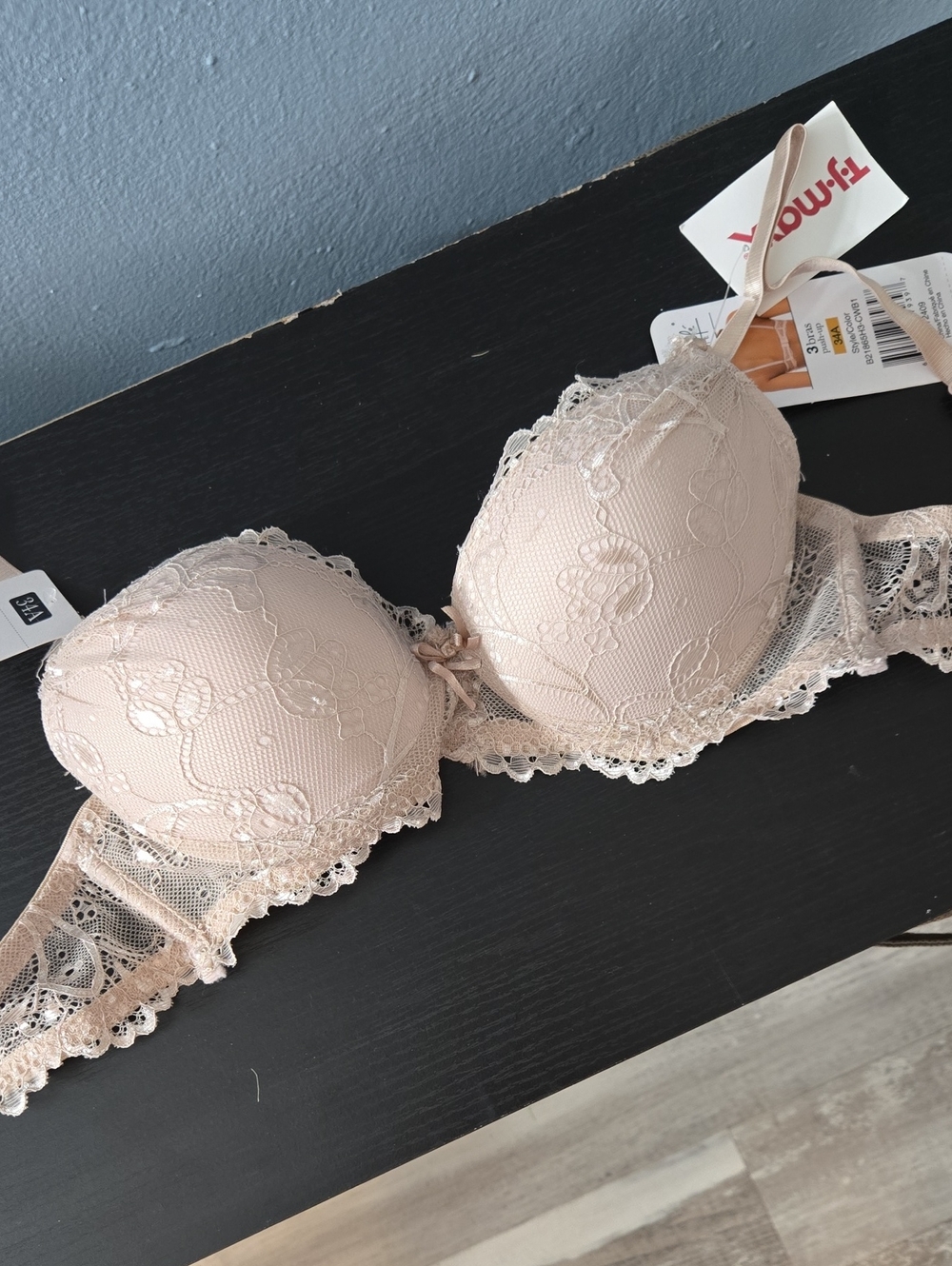 Rene Rofe Blush Lace Push-Up Bra